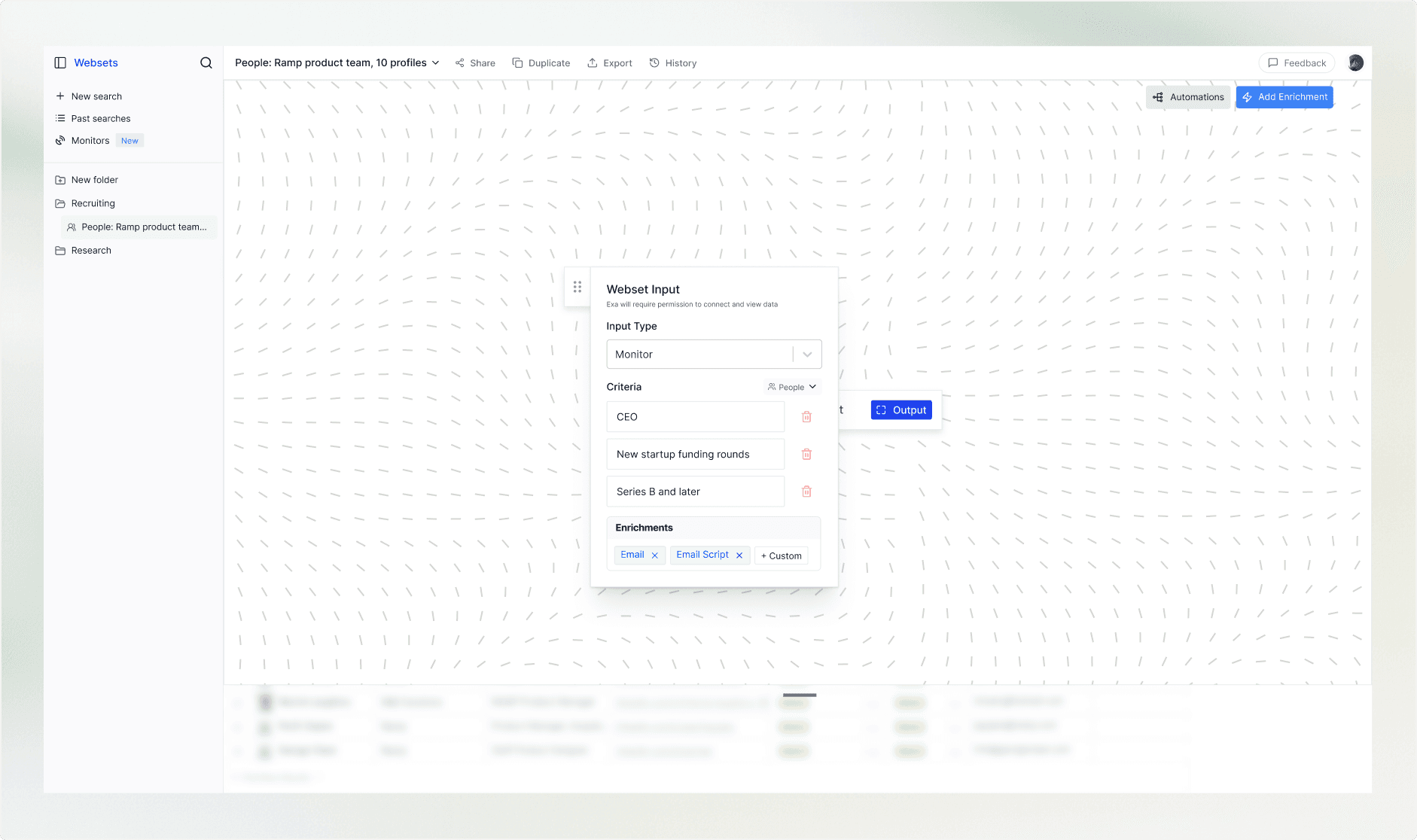 Configuring a Monitor trigger to recurringly find and enrich prospects